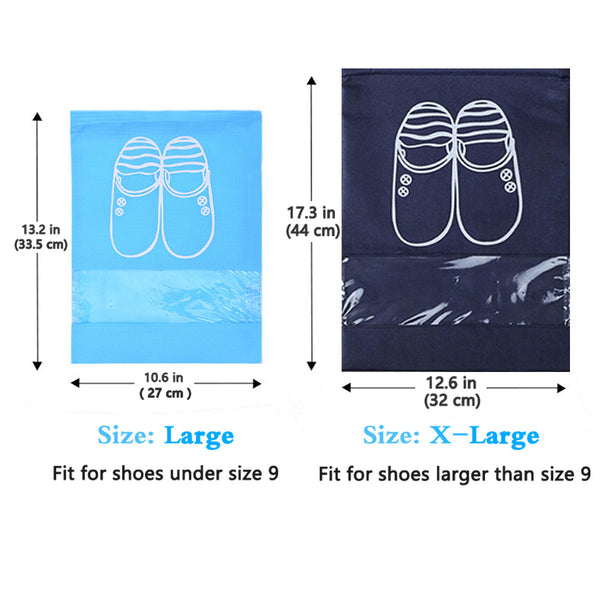 YAMIU 4 Pcs Shoe Bags Dust-proof Drawstring with Transparent Window Travel Shoe Storage Bags