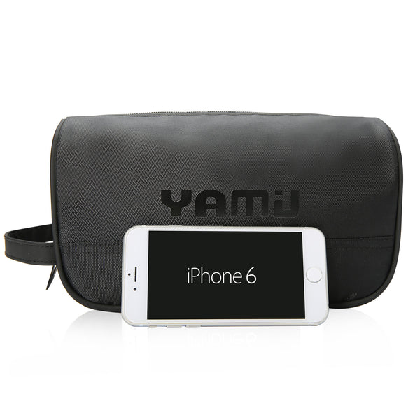 YAMIU Makeup Cosmetic Bag Travel Toiletry Pouch Organizer for Women & Men with Large Capacity (Black)