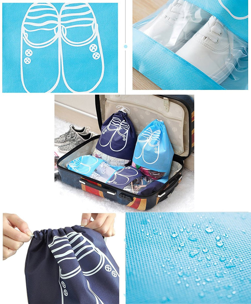 YAMIU 10 Pcs Shoe Bags Dust-proof Drawstring with Window Travel