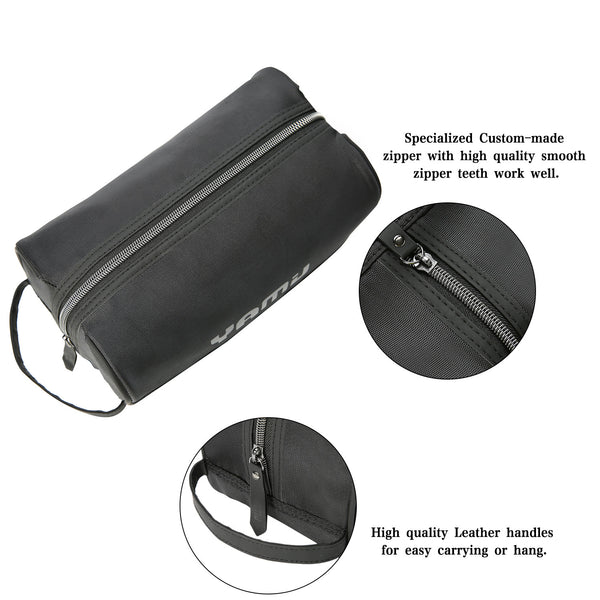 YAMIU Makeup Cosmetic Bag Travel Toiletry Pouch Organizer for Women & Men with Large Capacity (Black)