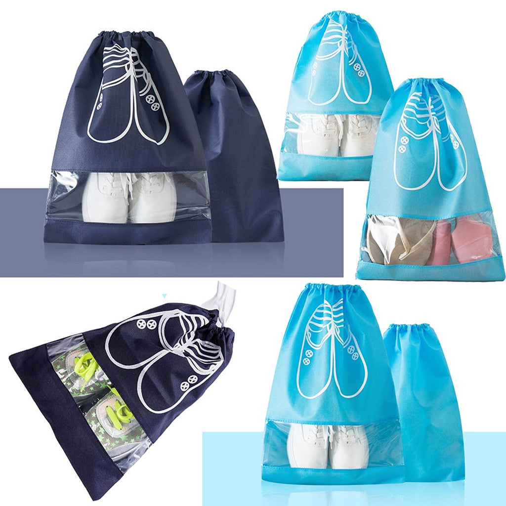 Travel Shoe Storage Bag Bundle Dustproof Shoes Bags Portable Waterproof Bag  Drawstring Classification Shoe Box Transparen 2 Pcs