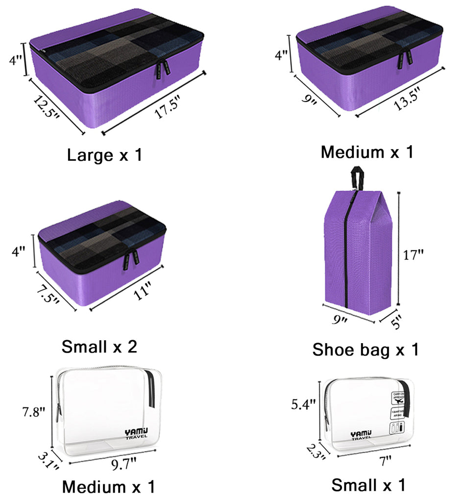 Yamyone 9 Pcs Packing Cubes for Travel,Travel Packing Cubes Lightweight Suitcase Organizer Bags Set Luggage Packing Organizers for Travel Accessories